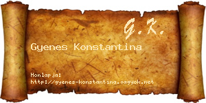 Gyenes Konstantina névjegykártya